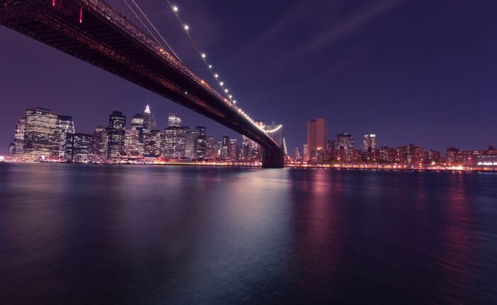 city landmark lights night